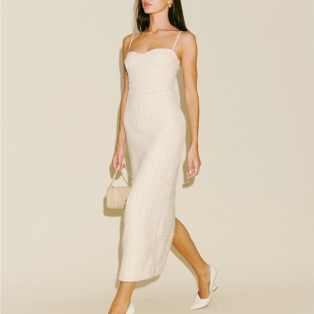 Reformation Lakia Dress in ivory